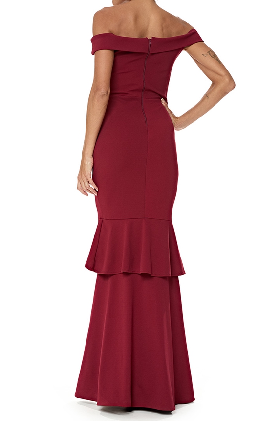 Vestido Longo Crepe Marsala - DG76810 Dot