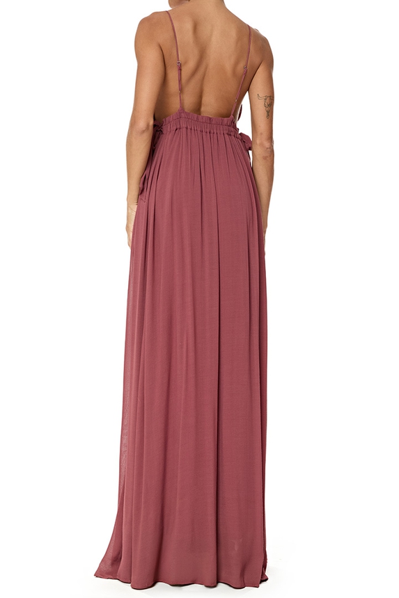 Vestido Longo Crepe Marsala - DG76836 Essential Collection
