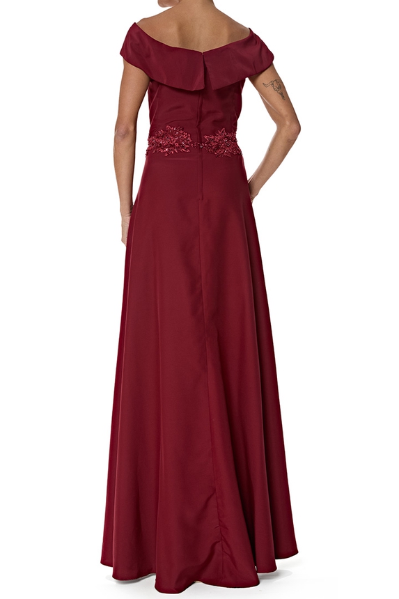 Vestido Longo Crepe Marsala - DG76997 Antonio Filho