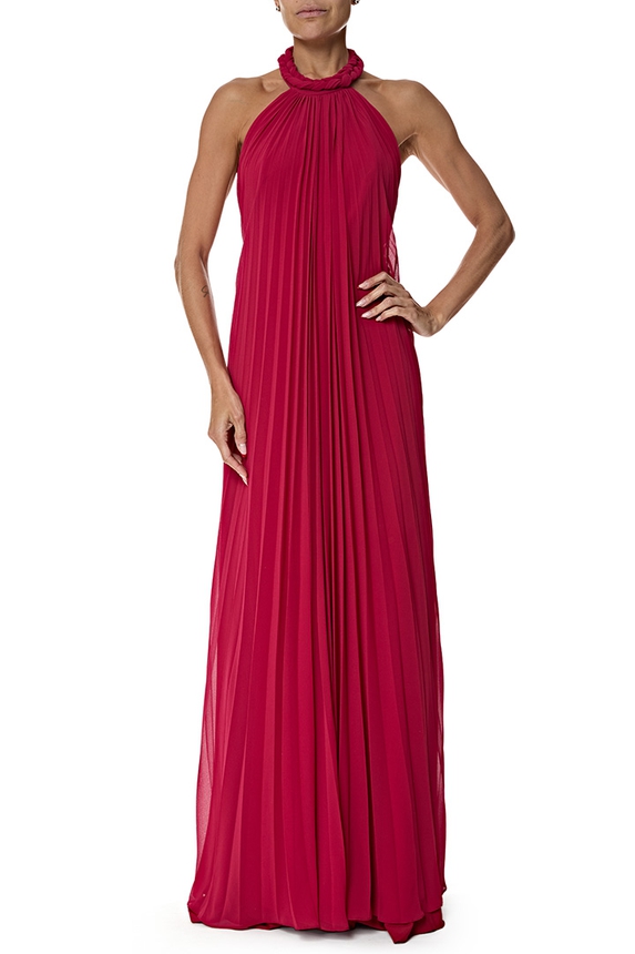 Vestido Longo Crepe Marsala - DG77030 Essential Collection
