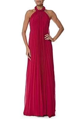 Vestido Longo Crepe Marsala