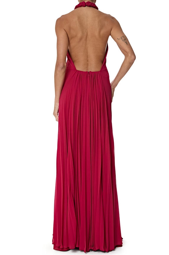 Vestido Longo Crepe Marsala - DG77030 Essential Collection