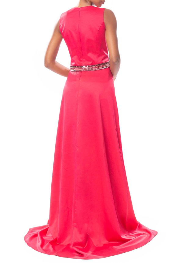 Vestido Longo Crepe Rosa - DG49372 Essential Collection