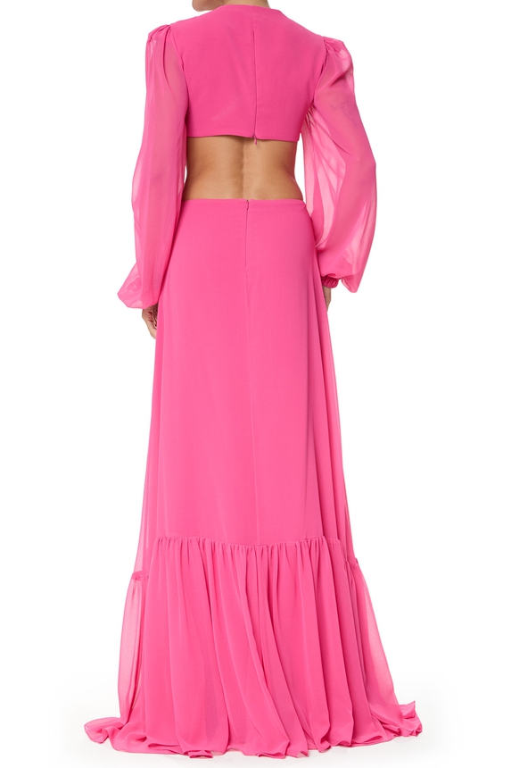 Vestido Longo Crepe Rosa - DG75731 Patricia Bonaldi / PatBo