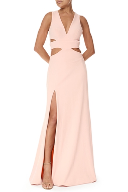Vestido Longo Crepe Rosa