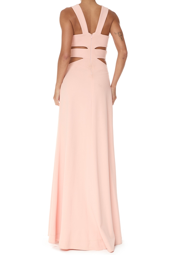Vestido Longo Crepe Rosa - DG75849 Unity Seven