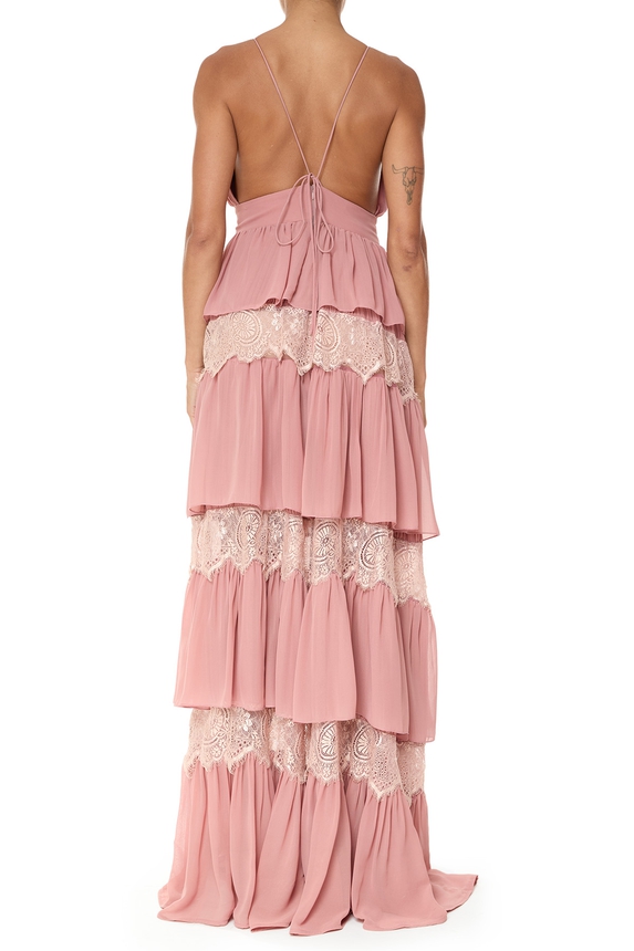 Vestido Longo Crepe Rosa - DG75853 Honória