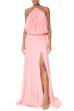 Vestido Longo Crepe Rosa