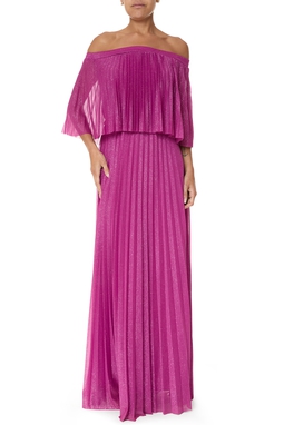 Vestido Longo Crepe Rosa