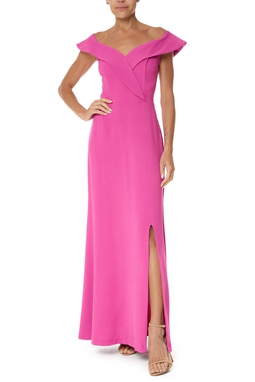 Vestido Longo Crepe Rosa