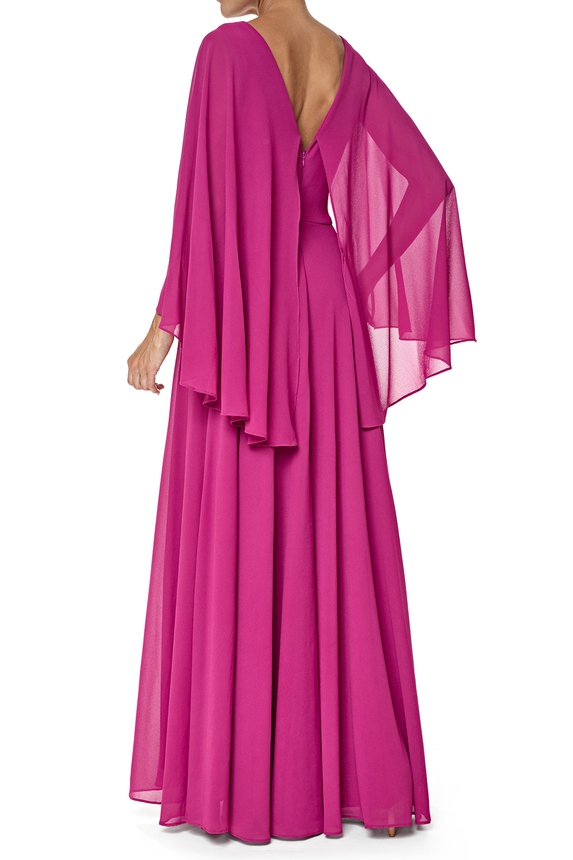 Vestido Longo Crepe Rosa - DG76432 Essential Collection