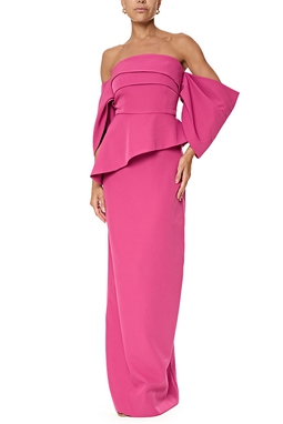 Vestido Longo Crepe Rosa