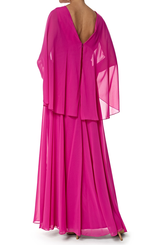 Vestido Longo Crepe Rosa - DG76969 Eliane Matos