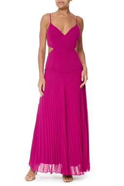 Vestido Longo Crepe Roxo