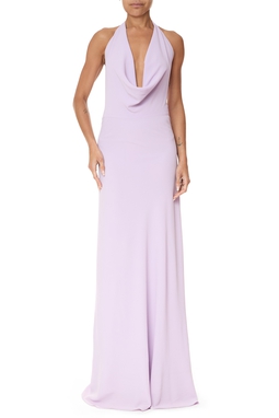 Vestido Longo Crepe Roxo