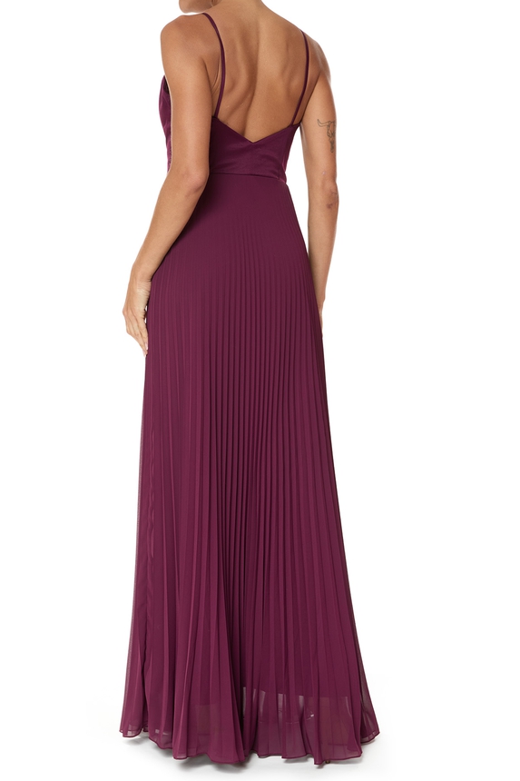 Vestido Longo Crepe Roxo - DG75856 Essential Collection