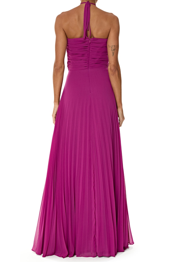 Vestido Longo Crepe Roxo - DG76212 Essential Collection