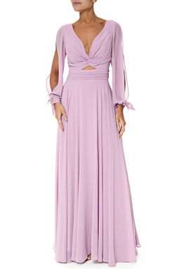 Vestido Longo Crepe Roxo