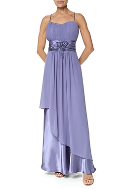 Vestido Longo Crepe Roxo