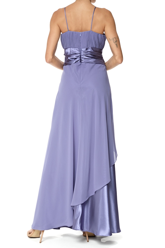 Vestido Longo Crepe Roxo - DG76359 Essential Collection
