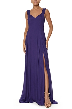 Vestido Longo Crepe Roxo