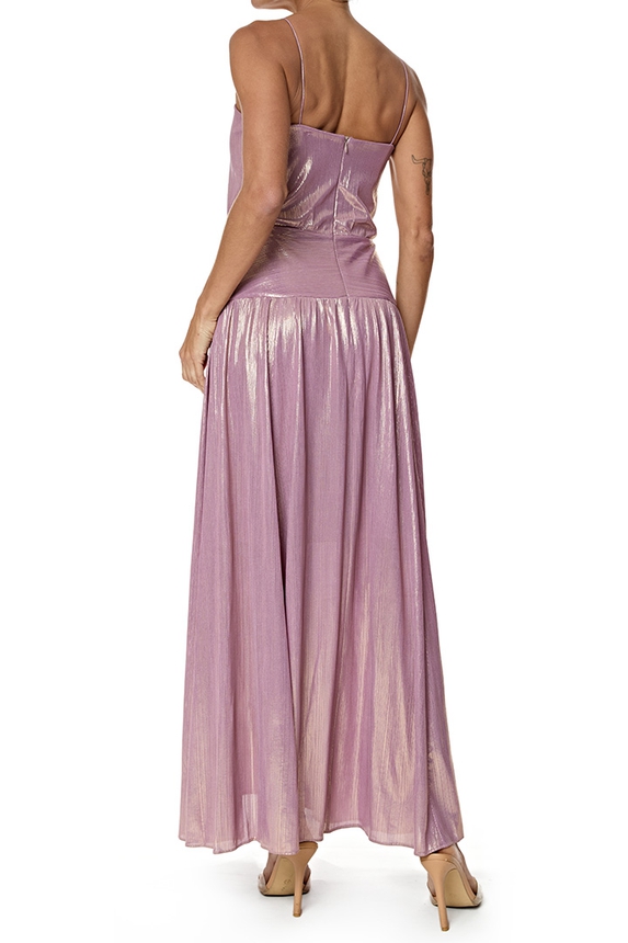 Vestido Longo Crepe Roxo - DG77004 Amissima