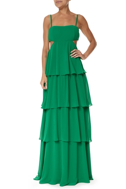 Vestido Longo Crepe Verde