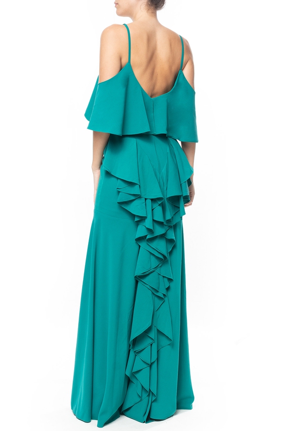 Vestido Longo Crepe Verde - DG53645 Izadora Lima