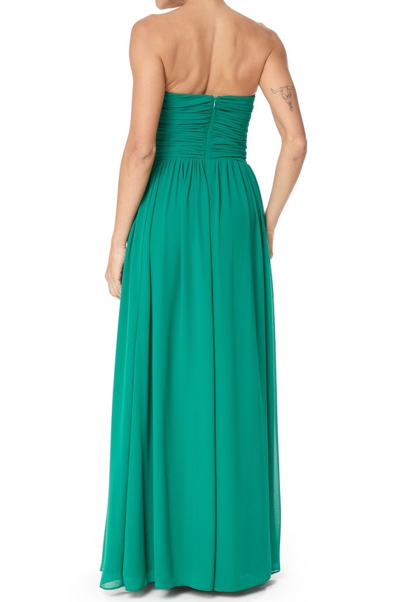 Vestido Longo Crepe Verde - DG75593 Essential Collection