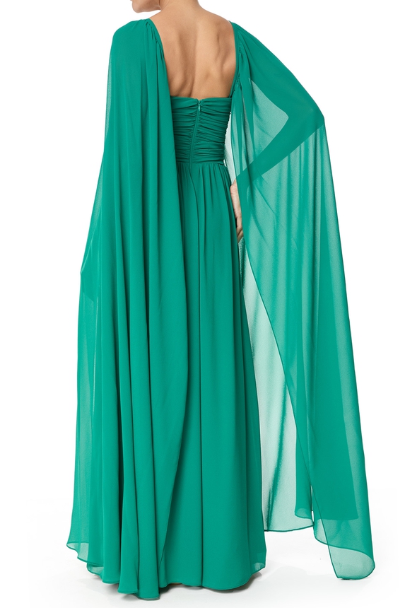 Vestido Longo Crepe Verde - DG75593 Essential Collection