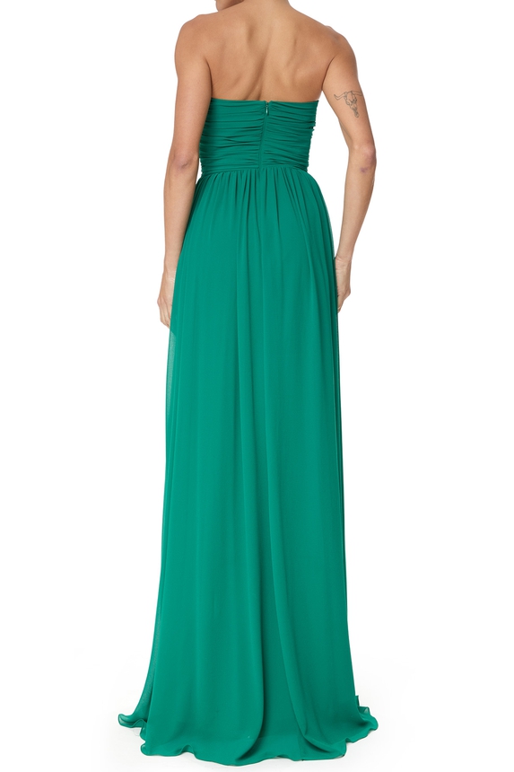 Vestido Longo Crepe Verde - DG75717 Essential Collection