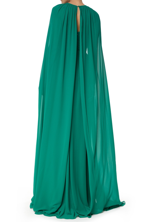 Vestido Longo Crepe Verde - DG75717 Essential Collection
