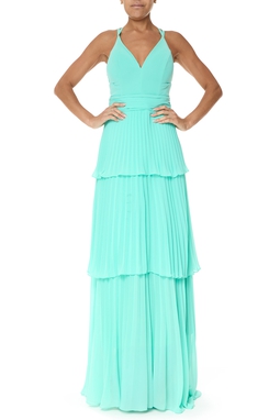 Vestido Longo Crepe Verde
