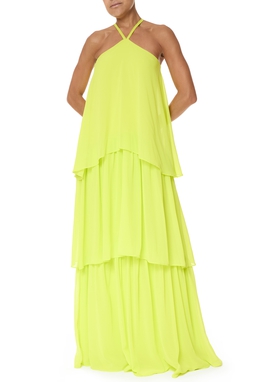 Vestido Longo Crepe Verde