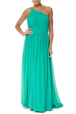 Vestido Longo Crepe Verde