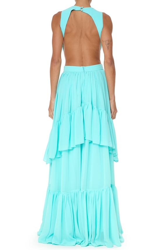 Vestido Longo Crepe Verde - DG76014 Fabulous Agilità