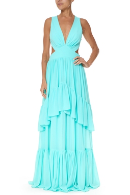 Vestido Longo Crepe Verde