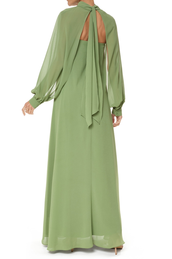 Vestido Longo Crepe Verde - DG77001 Ave Rara