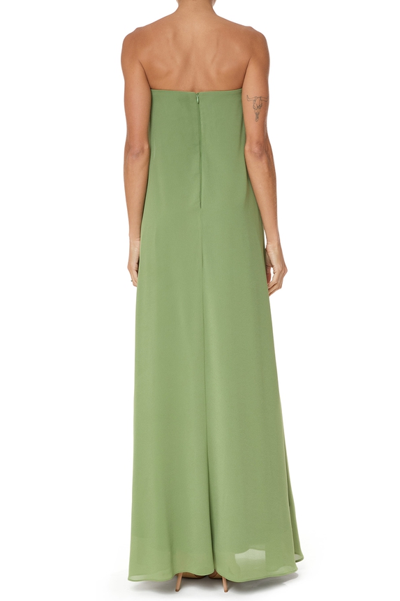 Vestido Longo Crepe Verde - DG77001 Ave Rara