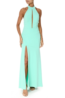 Vestido Longo Crepe Verde