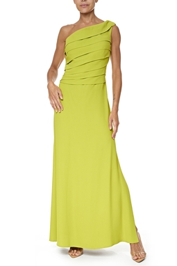 Vestido Longo Crepe Verde