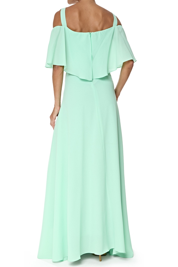 Vestido Longo Crepe Verde - DG76381 Essential Collection