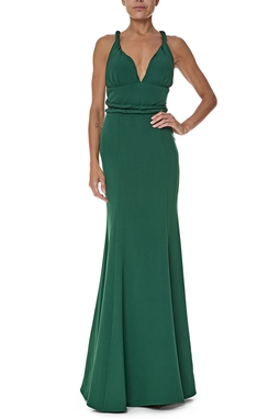 Vestido Longo Crepe Verde