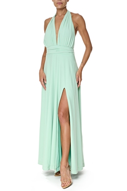 Vestido Longo Crepe Verde