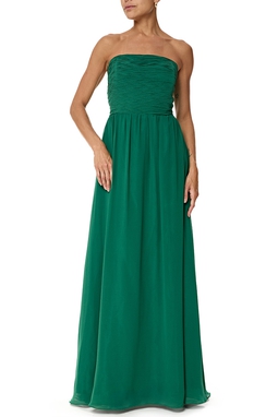 Vestido Longo Crepe Verde