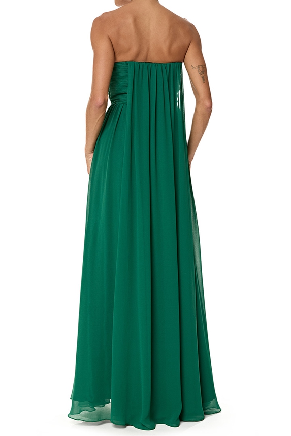 Vestido Longo Crepe Verde - DG76587 Essential Collection