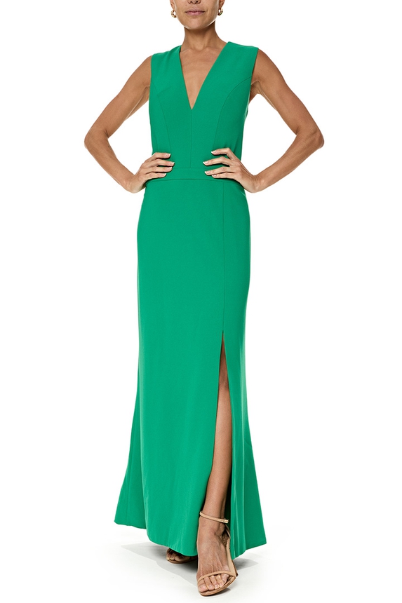 Vestido Longo Crepe Verde - DG76812 Arte Sacra