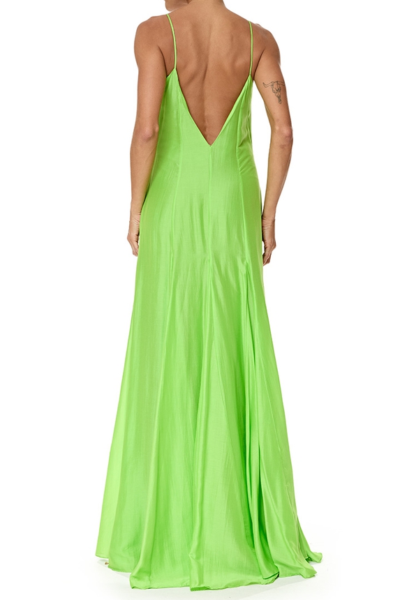 Vestido Longo Crepe Verde - DG76917 Kika Simonsen