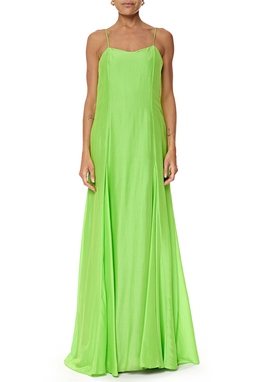 Vestido Longo Crepe Verde