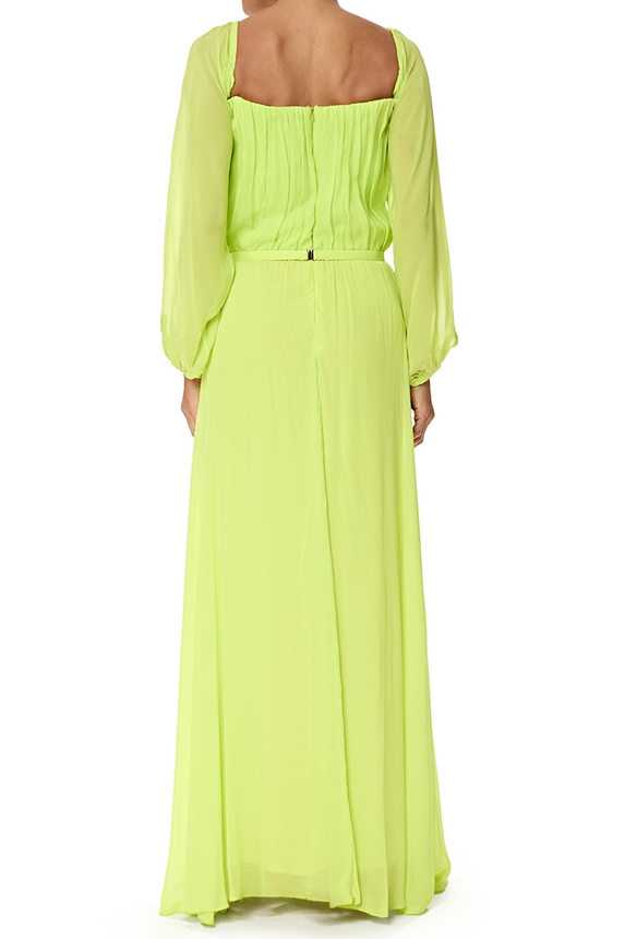 Vestido Longo Crepe Verde - DG76923 Kika Simonsen